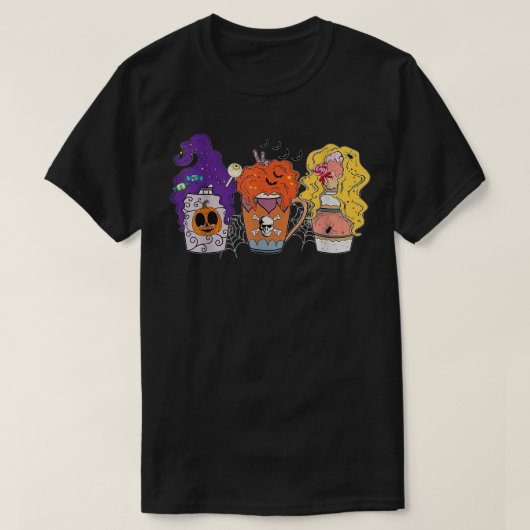 Horror Fall Kaffee Latups Halloween Pumpkin Sp T-Shirt (Design vorne)