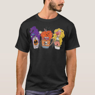 Horror Fall Kaffee Latups Halloween Pumpkin Sp T-Shirt