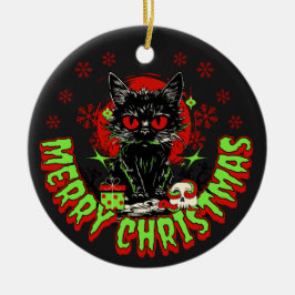 Horror Fan Christmas Cat Keramik Ornament