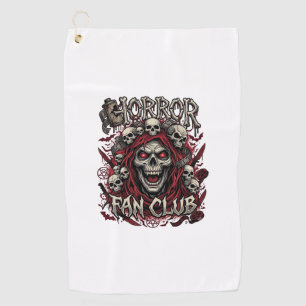 Horror Fan Club Halloween Schreiender Schädel Rote Golfhandtuch