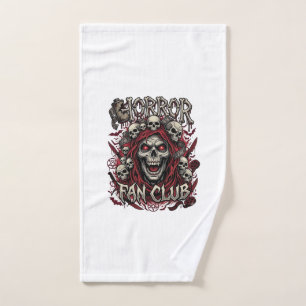 Horror Fan Club Halloween Schreiender Schädel Rote Handtuch