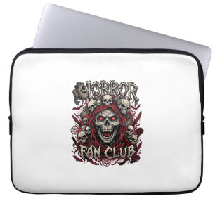 Horror Fan Club Halloween Schreiender Schädel Rote Laptopschutzhülle