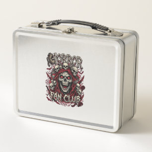 Horror Fan Club Halloween Schreiender Schädel Rote Metall Brotdose