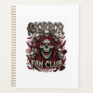 Horror Fan Club Halloween Schreiender Schädel Rote Planer