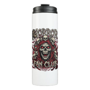 Horror Fan Club Halloween Schreiender Schädel Rote Thermosbecher