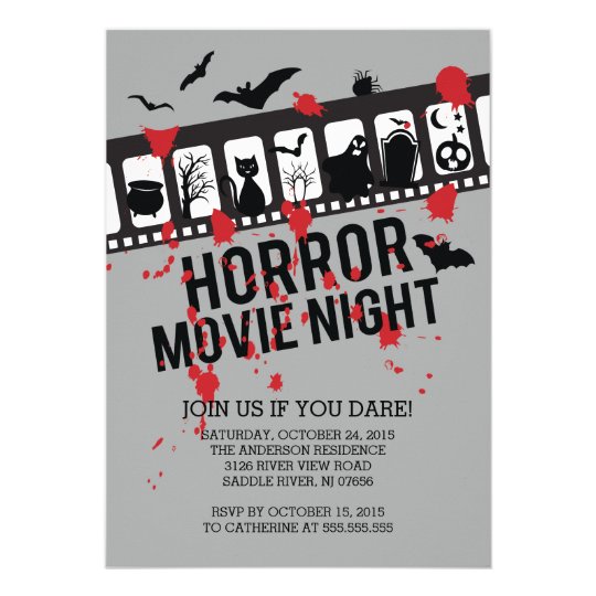 Horror Film Nachtfilmstrip Halloween Party Einladung Zazzle De