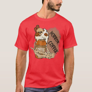Horror Film und Kaffee Halloween Spooky Saison Co T-Shirt