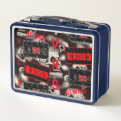 Horror-Film-Videokassetten-Collage Metall Brotdose (Rückseite)