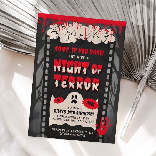 Horror Filmabend Film Erwachsene Halloween-Party Einladung