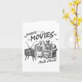 Horror-Filme und Chill Halloween-Themengrafik F Karte (Gelbe Blume)