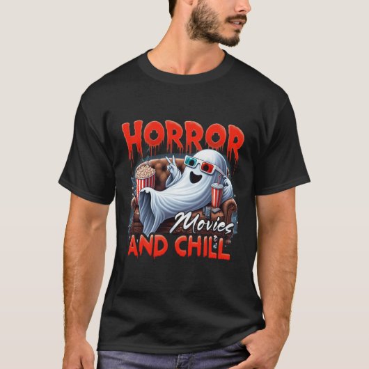 Horror-Filme und Chill Spooky Ghost Movie Liebhabe T-Shirt (Vorderseite)
