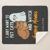 Horror Filme und Hauskatzen Halloween Sherpadecke (Vorderseite (Horizontal))