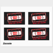 Horror-Filme - Videokassette passt Ihre Sendungsve Rechteckiger Aufkleber (Blatt)