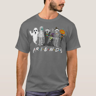 Horror Friends Skeleton Zombie Pumpkin Mummy Hallo T-Shirt