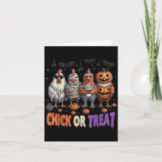 Horror Funny Chick oder Leckerei Hühner Geist Hexe Karte