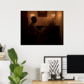 Horror Geister im Zimmer. Tanzpärchen Poster (Heimbüro)