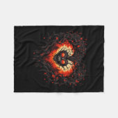 Horror Ghost Red Heart Skull Creepween Fleecedecke (Vorderseite (Horizontal))