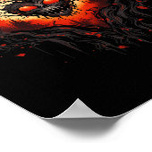 Horror Ghost Red Heart Skull Creepween Poster (Ecke)