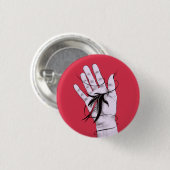 Horror Gothic Hand Biting Blume Monster Macab Art Button (Vorne & Hinten)
