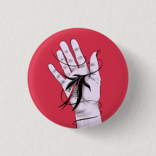 Horror Gothic Hand Biting Blume Monster Macab Art Button