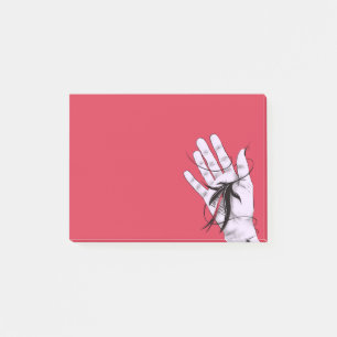Horror Gothic Hand Biting Blume Monster Macab Art Post-it Klebezettel
