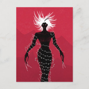 Horror Gothic Macabre Creepy Demon Woman Postkarte