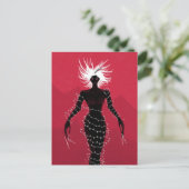 Horror Gothic Macabre Creepy Demon Woman Postkarte (Stehend Vorderseite)