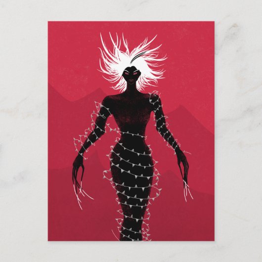 Horror Gothic Macabre Creepy Demon Woman Postkarte (Vorderseite)