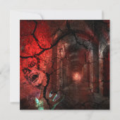 Horror Hall Zombie Halloween-Party Einladungen (Rückseite)