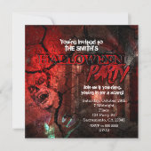 Horror Hall Zombie Halloween-Party Einladungen (Vorderseite)