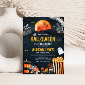 Horror Halloween Beängstigend Movie Night Geburtst Einladung