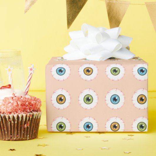 Horror Halloween Eyeballs mit bunten Augen Geschenkpapier (Geburtstagsparty)