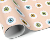 Horror Halloween Eyeballs mit bunten Augen Geschenkpapier (Rolleneckpunkt)