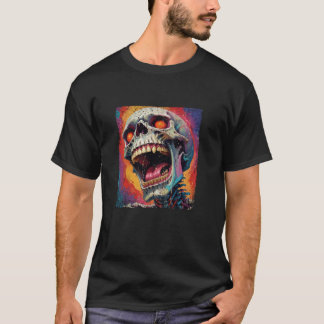 Horror Halloween Gruseliger Totenkopf Vintage 80er T-Shirt