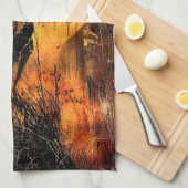 Horror Halloween Kürbislaterne Spooky Jahreszeit Geschirrtuch (Viertel Falte)