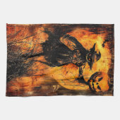 Horror Halloween Kürbislaterne Spooky Jahreszeit Geschirrtuch (Horizontal)