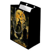 Horror Halloween Kürbislaterne Spooky Jahreszeit Mittlere Geschenktüte (Rückseite Schrägansicht)