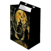 Horror Halloween Kürbislaterne Spooky Jahreszeit Mittlere Geschenktüte (Vorderseite Schrägansicht)