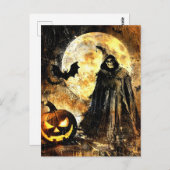 Horror Halloween Kürbislaterne Spooky Jahreszeit Postkarte (Vorne/Hinten)