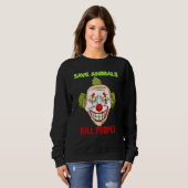Horror Halloween rettend Tiere Vegan Sweatshirt (Vorne ganz)