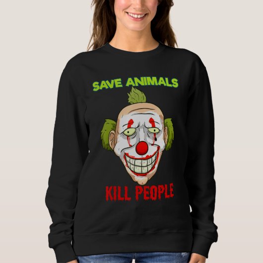 Horror Halloween rettend Tiere Vegan Sweatshirt (Vorderseite)