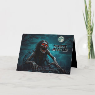 Horror Halloween Zombie untot Vollmond Einladung