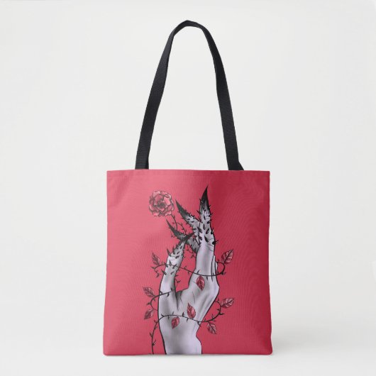 Horror Hand mit Rose gotische Dunkle Fantasie Tasche (Vorderseite)