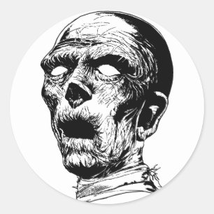 Horror Illustration der Creepy Mummy Zombie Monste Runder Aufkleber