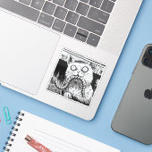 Horror-Katze Anime-Kunst Aufkleber (Laptop mit iPhone)
