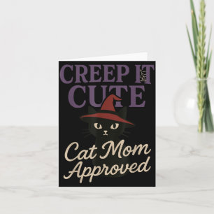 Horror Katzenmutter Gruselige schwarze Katze Hallo Karte