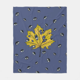 Horror Leaf Creepy Botanische Kunst Fleecedecke
