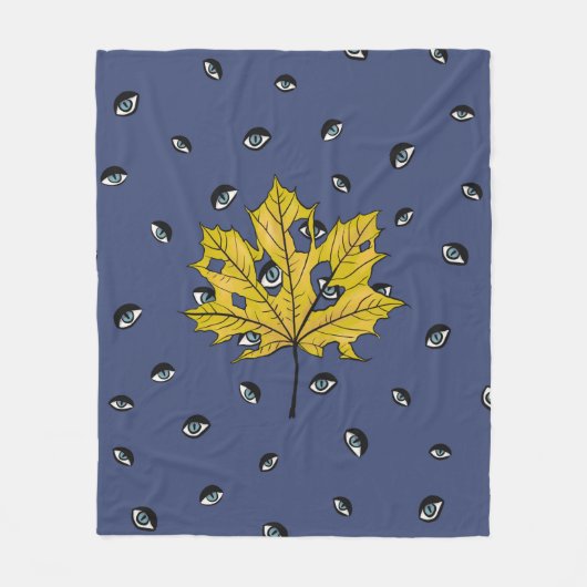 Horror Leaf Creepy Botanische Kunst Fleecedecke (Vorderseite)