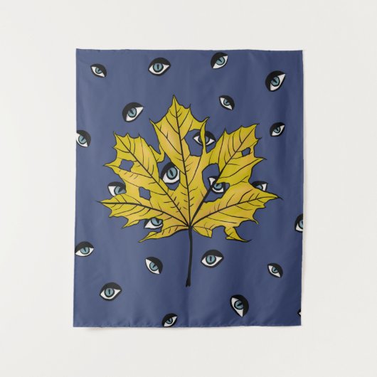 Horror Leaf Creepy Botanische Kunst Wandteppich (Vorderseite)