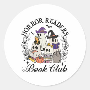 Horror Leser Buch Club Funny Ghost Halloween Boo Runder Aufkleber